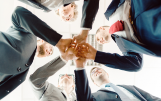 group of professionals working together